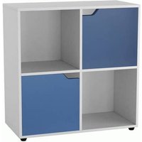 4-Cube Shelving Unit With Wooden Doors - Square