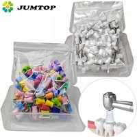JUMTOP 100Pcs Dental Polishing Cup Latch Type Rubber Tooth Prophy Cup for Low Speed Handpiece