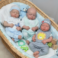 1 PCS/3 Styles Open Mouth & Painted Skin 18Inch bebe reborn de silicona Girl & Boy Doll With Rooted Eyelashes Newborn Dolls image 4