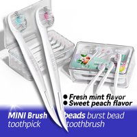 20PCS Portable Travel Toothbrush Mini Exploded Bead Toothbrush Disposable Adult Cleaning Toothbrush Individually Packaged