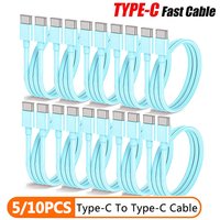 5-10Pcs USB C to Type C Color Cable For Apple Phone 15 Samsung 60W PD Fast Charging Android Type C Wire Cord Cable Accessories