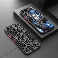 Case for Samsung Galaxy S23 FE Note 20 Ultra 10+ S21 S26 S25 Ultra S20 FE S22 S24 Plus Funda Back Phone Cover Graffiti Black