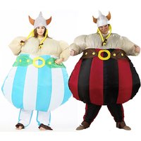 Funny Inflatable Viking Costume for Adults โ Blow Up Pirate Suit Halloween Cosplay Party Jumpsuit Unisex