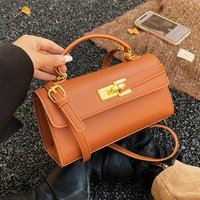 Designer Handbag And Purse Brand Small Square Bag For Women Solid Color Pu Leather Shoulder Crossbody Bag With Soft Handle Tote