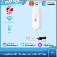 Tuya Zigbee WiFi Temperature Humidity Sensor Smart Home Thermometer Hygrometer with External Probe Smart Life Google Home Alexa