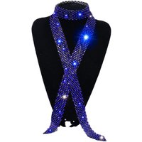 Dazzling Rhinestone Necktie 130cm Tie Exaggerated Rhinestones Temperament Necklace Modern City Trend Necklace Chic Lady Necktie