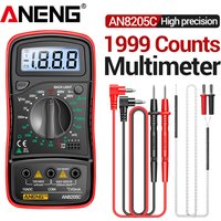 Digital Multimeter 1999 Counts 600V AC/DC Voltage Temp Test for Car Repair ANENG AN8205C Blue Backlight hFE Triode DIY Test Tool