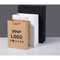 Custom gift tote bags, clothing store tote bags, printed with logo, high-end kraft paper shopping bags