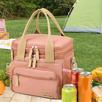 Double Layer Insulated Lunch Bag Large Capacity Portable Ice Bag with Leak-Proof Design Oxford Fabric Tote for Picnic & Outdoor