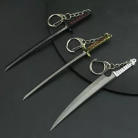 Anime Bleach Kurosaki Ichigo Zangetsu Getsuga Tenshou Tensa Zanget Key Chain Weapon Metal Pendant Fashion Keyring Gifts