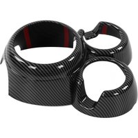 Carbon Fiber Style Gear Shift & Cup Holder Cover Trims for 2014-2021 Mini Cooper F56