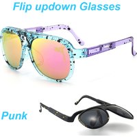 Flip Up Punk Sunglasses Steampunk Sun Glasses PITS OCTAL VIPERS TRABEC Sport Hiking Cycling Vintage Eyewear Baseball Goggles