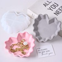Heart Storage Tray Silicone Mold DIY LOVE Lace Jewelry Display Tray Crafts Making Supplies Plaster Resin Casting Molds Home Deco