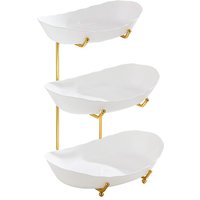 Fruit Bowl Basket for Kitchen Counter Serving Tray Countertop Acrylic Fruit Holder with 3 Tier Design Party Dessert Tray