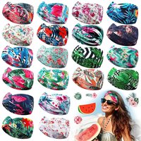 Women's Bohemian Style Absorbent Retro Knot Hair Ties for Yoga Running Beach Vacation Sports