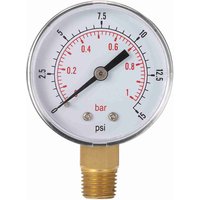 1/4" NPT Thread 50mm 0~60psi/0~15psi 0~4bar/0~1bar Pool Filter Water Pressure Dial Hydraulic Pressure Gauge Meter Manometer