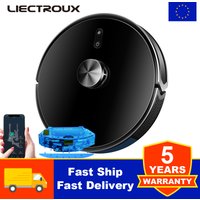 Liectroux X6 LDS Aspirateur Robot, Navigation Lidar Laser, Combo sec et humide, 6500Pa d'aspiration, Carte Multi-plancher, Balayage humide en Y, Nettoyage de moquette Turbo Boosting, Reprise de point