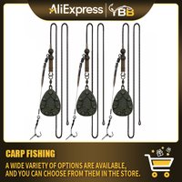 1Set Carp Fishing Ready Rig Set, Ronnie Rigs with Quick Change Swivel Hooks and Lead Weights (56G-128G), Anti Tangle Carp Rig fo