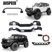 AXSPEED Simulation Roof LED Light Group Front Bumper Inner Mud Flaps Mudguard for TRX-4M Bronco 1/18 RC Crawler Car Upgrade Part