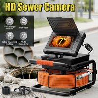 Sewer Pipe Inspection Camera Self-Leveling 512HZ 18/23MM Camera 7" DVR Drain Sewer Pipeline Industrial Endoscope 32GB TF Card