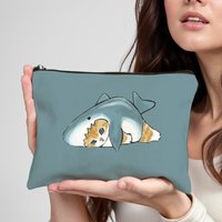 Hot Transfer Printing Cute Shark Cat Women's Makeup Bag Case Cosmetics Pouches For Travel Lady Purse Travel Toiletry Bag Female