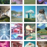 32pcs Dreamy Cyberpunk Postcards, Landscape Theme Living Room & Bedroom Decor Cards, Thick Cardstock, High-Quality, Gift Cards