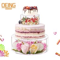 2/3 Pcs Acrylic Clear Cake Stand for Party Birthday Wedding Holiday Dessert Table Cake Cupcake Pastry Display Stand (6/8/10 in)