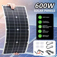 600W Flexible Solar Panel Kit 12V Solar Charger With Controller For Camping RV Car Battery Fast Charging