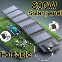 Panel słoneczny o dużej mocy 800W, 6-komorowy, przenośny, szybka ładowarka 20Wh, USB 5V DC, pełne zasilanie mobilne.