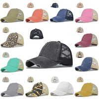 2026 New Ponytail Baseball Cap Summer Women's Adjustable Cowboy Hat Summer Sun Hat Casual Cotton Girl Snapback Mesh Cap