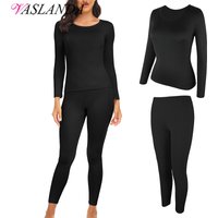 Ensemble de sous-vêtements thermiques longs pour femmes, Lingerie chaude, pantalon à manches longues, 2 pièces, pantalons thermiques sans couture, hiver