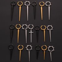1Pair Stainless Steel Punk Spike Rivet ัะตััะณะธ Aretes Mujer Korean Hip Hop Chic Chunky Cone Rock Cool Men Hoop Earrings Jewelry