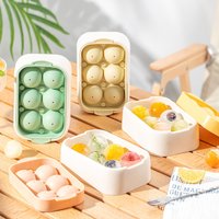 Ice Cube Mold 6 Balls Stackable Flexible Round Ice Maker Tray Easy Release For Whiskey Cocktail Cold Drinks Summer Outdoor