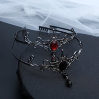 1pc Fashion Gothic Vampire Hair Crown Crystals Intricate Dark Fantasy Design Perfect Goth Weddings Cosplay Mystical Occasions
