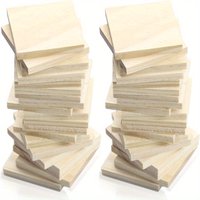 20pcs Blank 2x2 inch Wooden Blocks for Crafting - Unfinished Natural Wood Ideal for DIY Projects, Carving, Pyrography, Painting