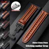Stitching Casual Genuine Cowhide Strap for DW Watch Band 20mm 22mm 24mm Vintage Leather Wristwatch Band Men's Women's Watchband