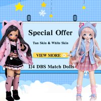 DBS 1/4 BJD 45cm doll outfit long pink hair joint body with dress, wig, make-up face for girl gift,ICY