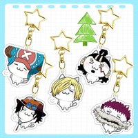 Anime Acrylic Key Chain for One Piece Tony Tony Chopper Portgas D. Ace Vinsmoke Sanji Monkey D. Luffy Backpack Pendant Gift