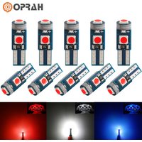 10pcs T5 Led Bulb W3W W1.2W Led Canbus 2835 3 SMD Car Interior Lights Dashboard Indicator Wedge Auto Instrument Panel Lamp 6000K