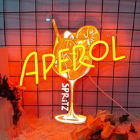 Orange/Aperol Spritz Neon Sign LED Cocktail Neon Light for Home Bar Man Cave Kitchen Party Decor Spritz Lover Gift USB Dimmable