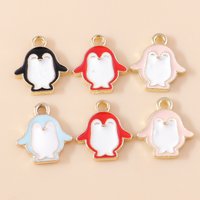 20pcs 14x15mm Cartoon Animal Charms Enamel Penguin Charms Pendants for Jewelry Making Earrings Necklaces Accessories DIY Gifts