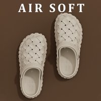 Men's EVA Clog Shoes Summer New Thick Bottom Anti-Slip Deodorant Toe Cover Beach Slippers Breathable Comfortable Sandals