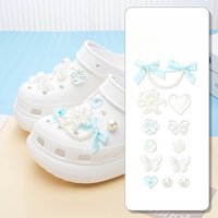 Luxury Bow Pearl Chain Flower Ballet Clogs Accessories Summer 2026 Elegant Iris Blossom DIY Shoes Charms Women Decorations Gifts