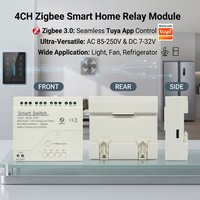 4CH Zigbee Smart Home Relay Module Relay AC DC 7-32V 85-250V Application to Light,Fan,Refrigerator For Tuya