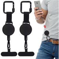 AliExpress NONE Retractable Anti-Theft Phone Holder Smartphone Safety Lanyard Stra with Carabiner Anti-Drop Harness for Hiking Cycling Climbing