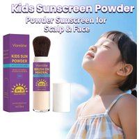 Brush-On Sunscreen Powder for Kids SPF 30 Mineral Powder For Toddlers Babies Mess-Free Daily Sun Shield for Scalp, Hair & Face