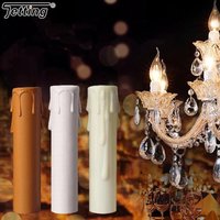 10Pcs Candle Light Socket Covers E14 Candle Covers Sleeves Flame Retardant Vintage Chandelier Lamp Shade for Hotel Dining Room