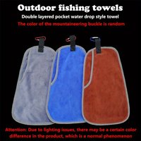 Towel Fishing Microfiber Bait Towel Thickened Non Stick Absorbent Hiking Clip Outdoor Fishing Catch