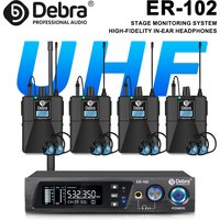 Debra ER-102 Professional Wireless In-Ear Monitor System, UHF band with Bluetooth 5.0 support, for stage performances, drummers