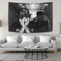 VIKAMA European and American Hip-Hop Artist Tapestry Wall Decoration Aesthetic Dormitory Backdrop Youth Room Decor Hanging Cloth